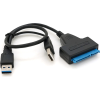Переходник USB 3.0 AM + USB 2.0 AM to SATA 0.1m for HDD/SSD black Voltronic (YT-C3.0+2.0-SATA/0.1)