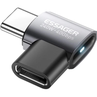 Переходник USB-C F to USB-C M USB 4.0 40Gbps 240W 90° corner Essager (EOTG7-YH0G-P)