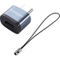 Переходник USB-C M to Micro 5P F gray Essager (EZJMC-SRC0G)