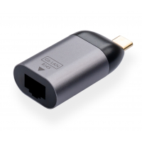 Переходник USB-C to RJ45 Ethernet 1000Mbps compact Vinga (VCPATCLGBC)