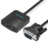 Переходник VGA 15F to HDMI M 1080P 60Hz 3,5mm Audio 0.15m Vention (ACNBB)