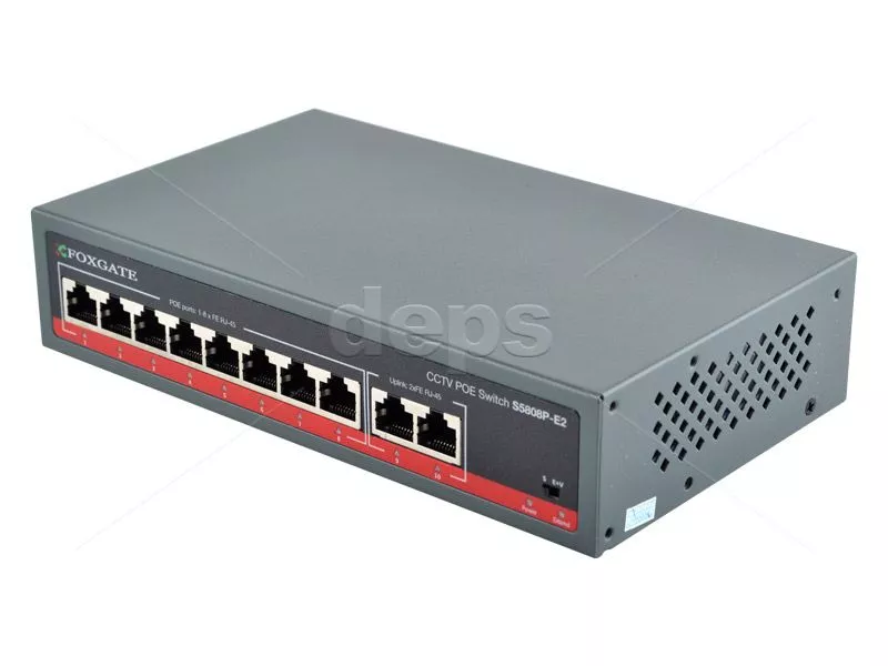 POE CCTV комутатор FoxGate S5808P-E2