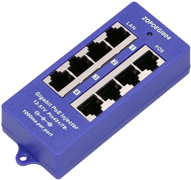 POE інжектор GPOE-4-B (4-порти, гігабіт)