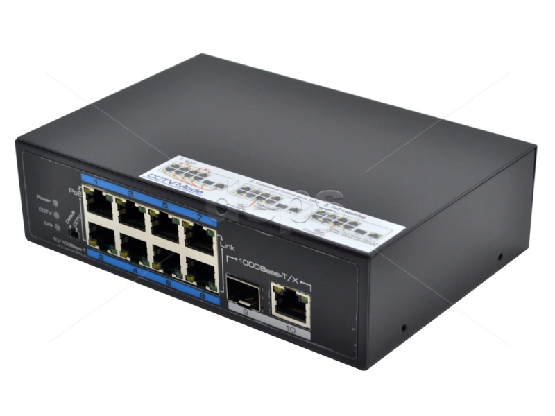 POE коммутатор FoxGate S6008-GS-I-AI (8 x FE PoE + GE: RJ-45 + SFP)