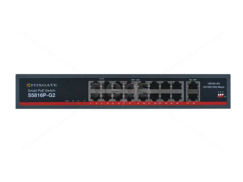 POE ССTV комутатор FoxGate S5816P-G2 (250W)
