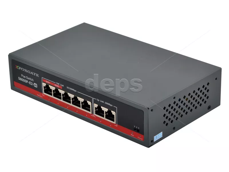 POE Watchdog коммутатор FoxGate S5805P-E2-AI [FE: 5 x POE + 2 x RJ-45]
