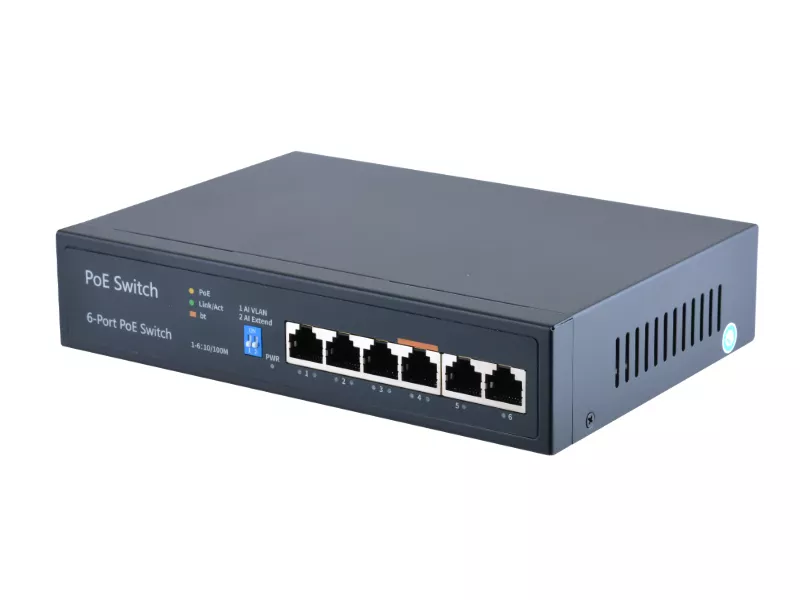 POE Watchdog коммутатор FoxGate S6004P-E2-AI-BT (60W) [FE: 4 x POE + 2 x RJ-45]
