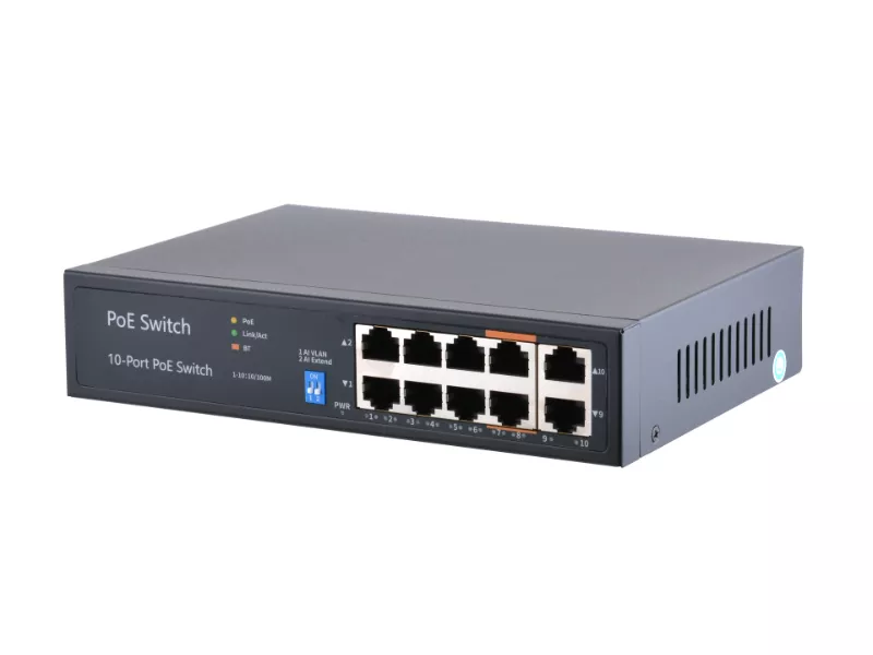 POE Watchdog коммутатор FoxGate S6008P-E2-AI-BT (96W) [FE: 8 x POE + 2 x RJ-45]