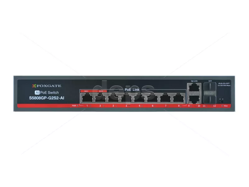 POE Watchdog комутатор FoxGate S5808GP-G2S2-AI (120W)