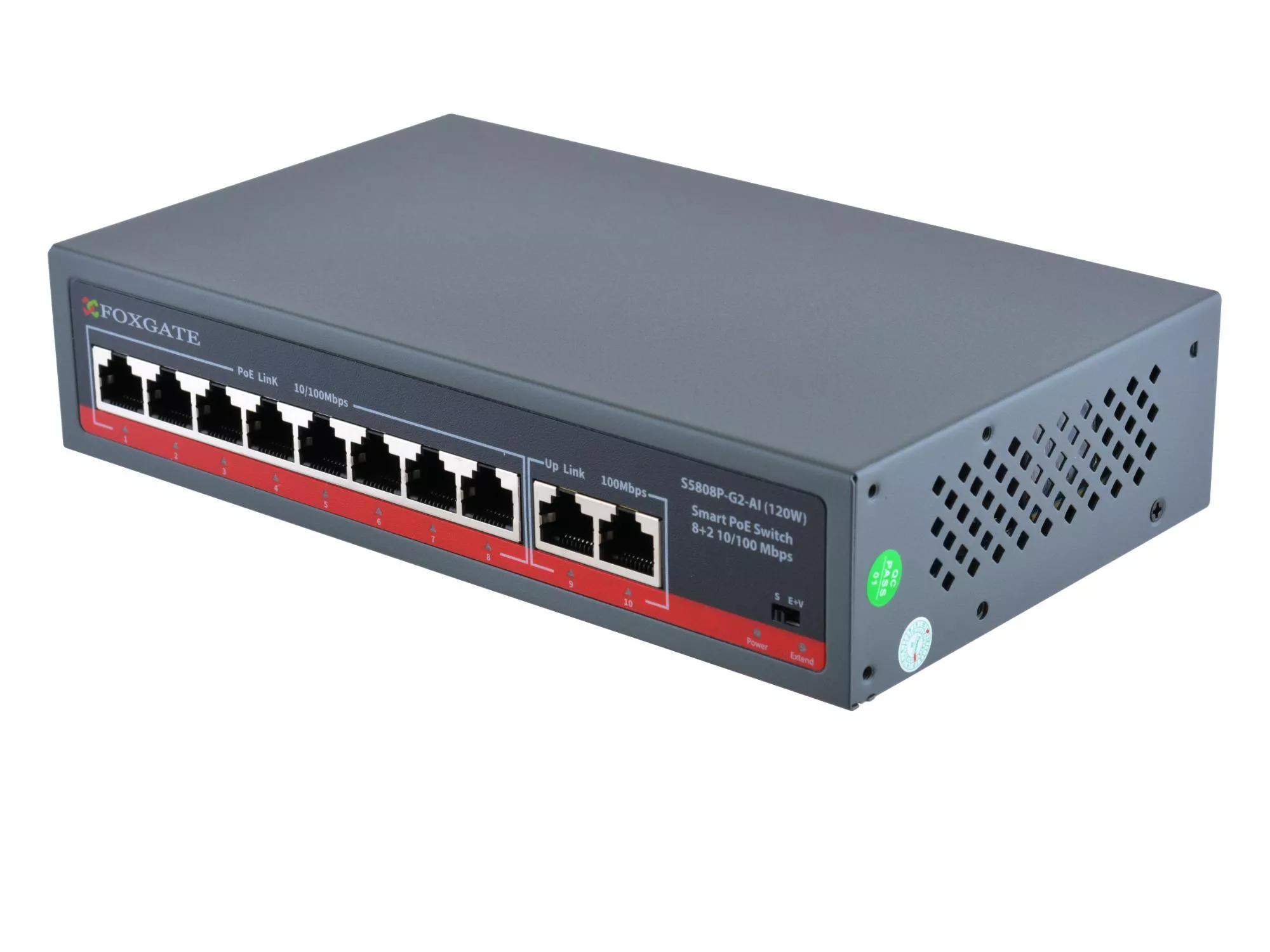 POE Watchdog комутатор FoxGate S5808P-G2-AI (120W)