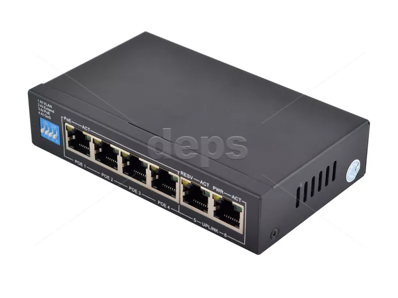 POE Watchdog комутатор FoxGate S6004GBT-G2-AI POE [GE: 4 x POE 802.3bt + 2 x RJ-45]