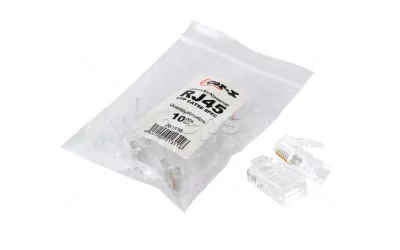 Роз'єм Cor-X RJ-45 8P8C Роз'єм RJ45 connector CAT5E 8P8C, 10 шт. = 1 пач.