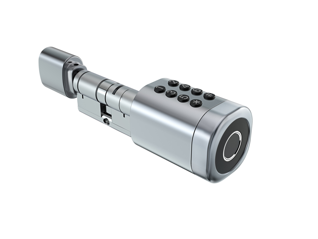 Розумний дверний біометричний замок (циліндр) SEVEN LOCK SL-7774BF silver (35-90 мм)