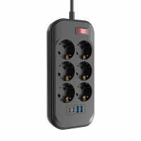 Сетевой фильтр питания ColorWay CW-CHE64PDB 6 роз, 4USB (CW-CHE64PDB)
