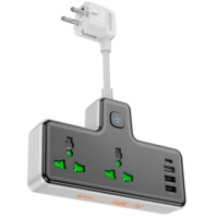 Сетевой фильтр питания HOCO AC11A, 2 роз, 3 USB, USB-C, 17W, 1,5м Black (AC11AB)
