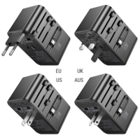 Сетевой фильтр питания HOCO AC18A 1 роз, 2 USB, USB-C, 35W, 1,5м, Black (AC18AB)