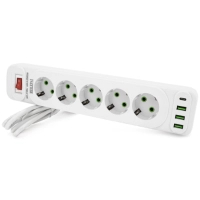 Сетевой фильтр питания Meilepai F25U, 5 роз EU, 3USB White (F25U-White)