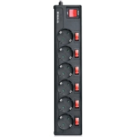 Сетевой фильтр питания REAL-EL RS-6 EXTRA 5m, black (EL122300003)