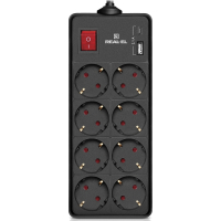 Сетевой фильтр питания REAL-EL RS-PROTECT 805 1.8m, black (EL122300042)