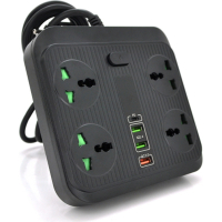 Сетевой фильтр питания Voltronic TВ-Т18, 4роз, 2*USB+PD Black (OS-Т18-Black)
