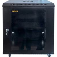 Шкаф настенный GEAR 12U 19'' 600x600x650 мм, + полка 19", black (GWMSN-12U-600-600)