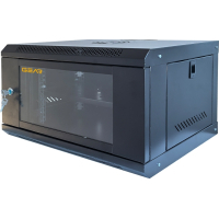Шкаф настенный GEAR 6U 19'' 600x600x350 мм, + полка 19", black (GWMSN-6U-600-600)