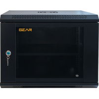 Шкаф настенный GEAR 9U 19" 600x450x500 мм, + полка 19", black (GWMSN-9U-600-450)