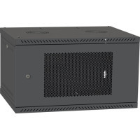 Шкаф настенный Ipcom 6U, 600*450, перфорированные дверцы, RAL9005 (СН-6U-060х045-ДП-9005)