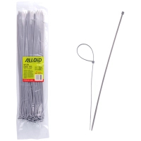 Стяжка Alloid 3.6х350мм, пластик, 100шт./уп., сірий (PC-36350G)