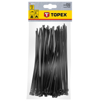 Стяжка Topex черная, 4.8x200 мм, пластик, 75 шт. (44E978)