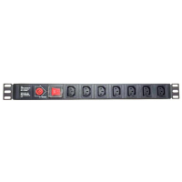 Силовой блок 19" 1U 7хС13, без кабеля - вилка С14, 10A Eserver (WT-2271B-WO-Black)