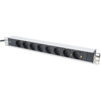 Силовой блок 1U, 8xSchuko, 16A, 250V, вилка Schuko Digitus (DN-95401)