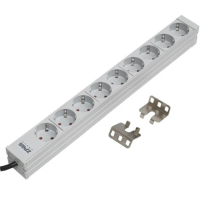 Силовий блок 19" 1U, 9хShuko, вилка С14 Zpas (W-LZ30-09-SU-000-K)