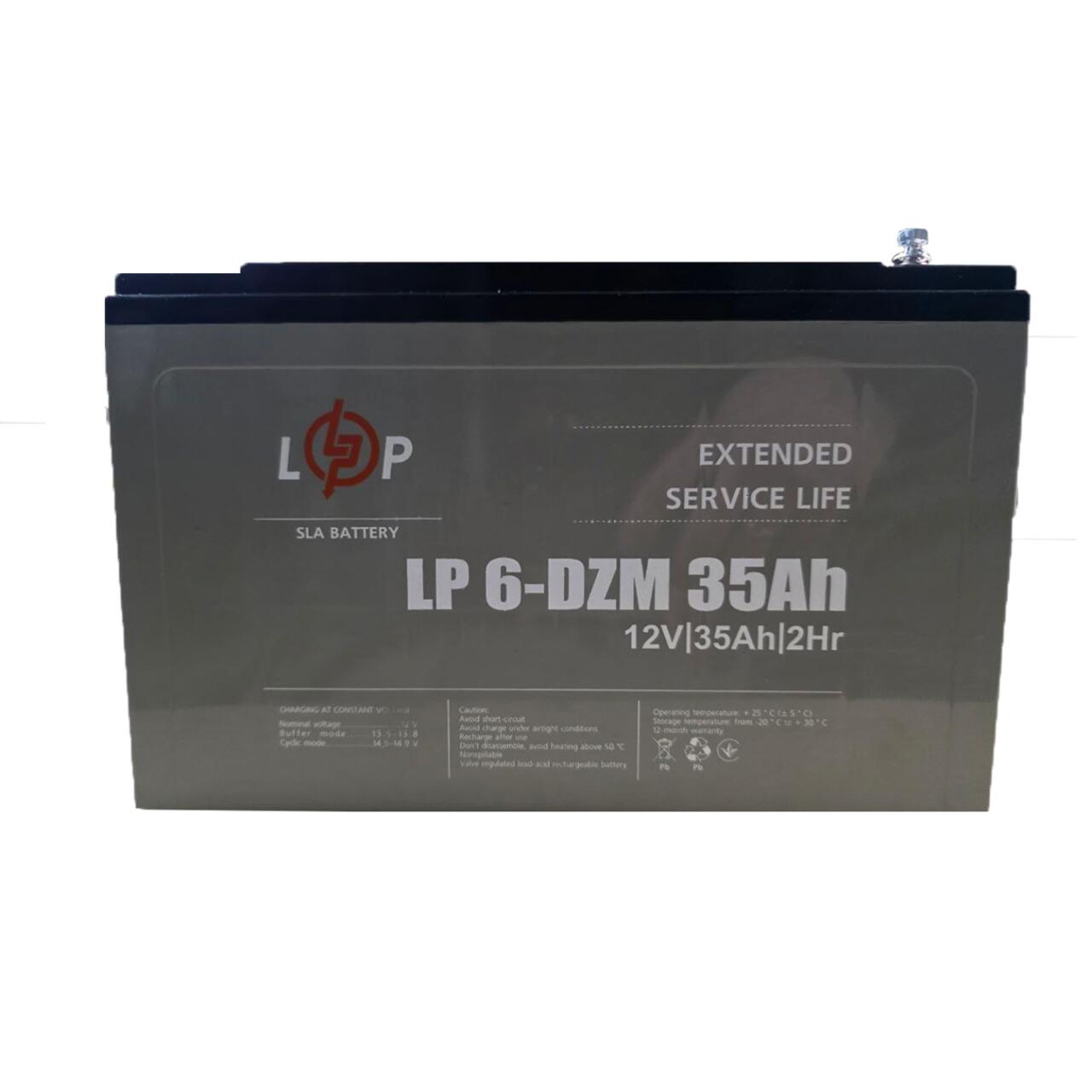 Тяговий свинцево-кислотний AGM акумулятор LP 6-DZM-35 Ah