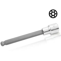 Торцевая головка Toptul шестигранник HEX 6 мм 140мм 1/2" с шаром (BCSA1606)