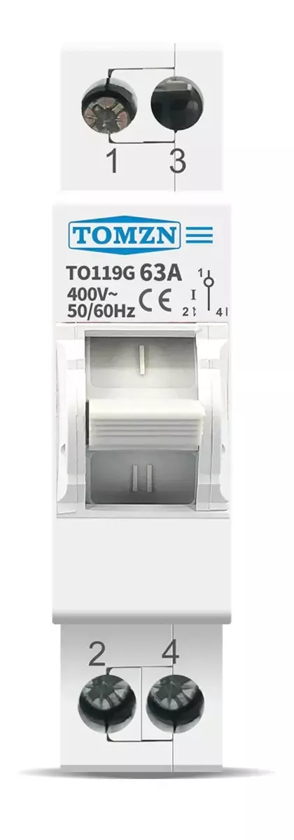 Трипозиційний (I-0-II) перемикач навантаження TOMZN TO119G/1P 63A