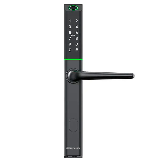 Умный дверной биометрический замок SEVEN LOCK SL-7763BF black