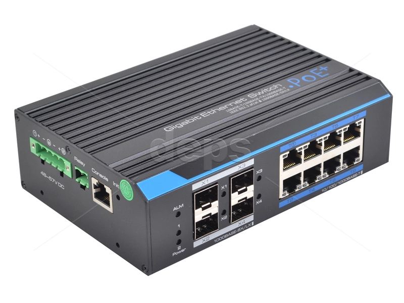 Управляемый промышленный POE коммутатор FoxGate S6008G-S4-I-W POE [GE: 8 x RJ-45 PoE +  4 х SFP]