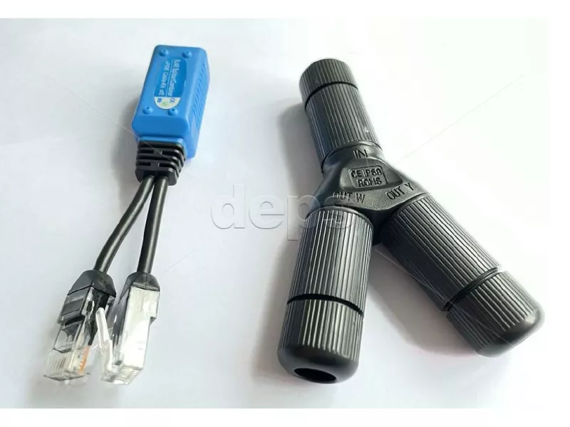 Вуличний RJ-45 мультіплексер-1/2 комплект (POE Pin 12/36)