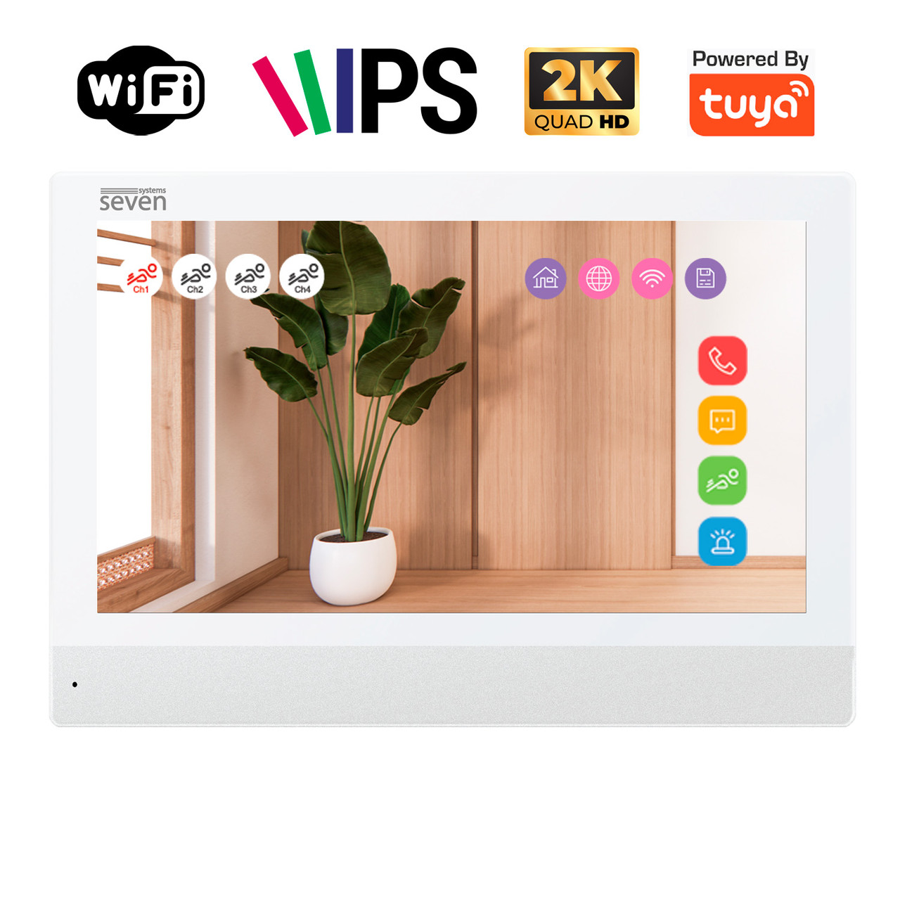 Видеодомофон 7 дюймов с Wi-Fi SEVEN DP-7579-W2K white