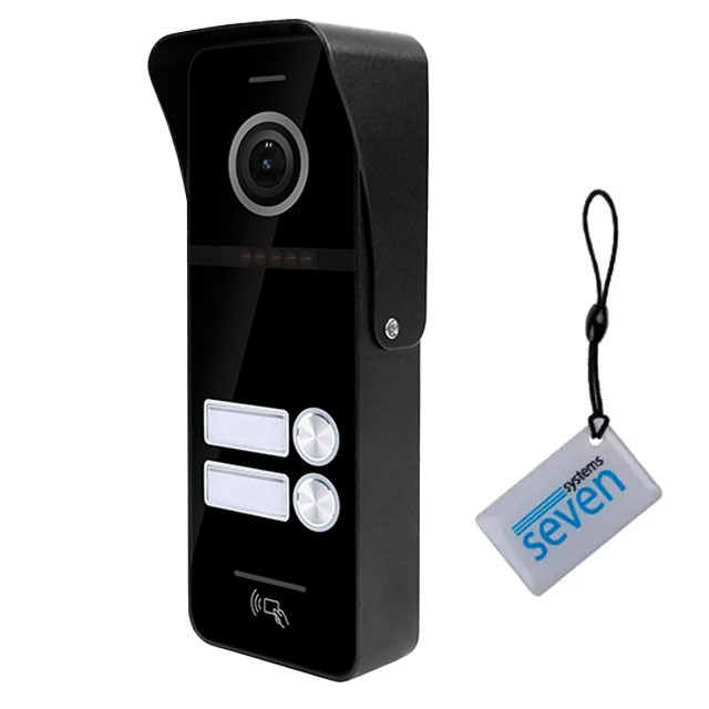 Вызывная панель домофона со встроенным считывателем карт SEVEN CP-7504/2 RFID black
