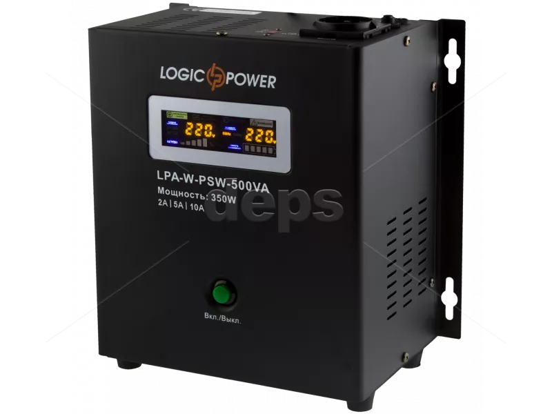 ИБП LogicPower LPA-W-PSW-500VA (350 Вт, ток заряда 2A/5A/10A, внешняя батарея 12В)