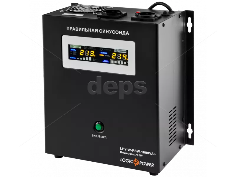 ИБП LogicPower LPY-W-PSW-1000VA+ (700 Вт, ток заряда 10A/20A, внешняя батарея 12В)