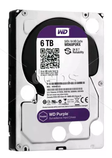 Жорсткий диск 6TB Western Digital WD60PURZ для відеоспостереження