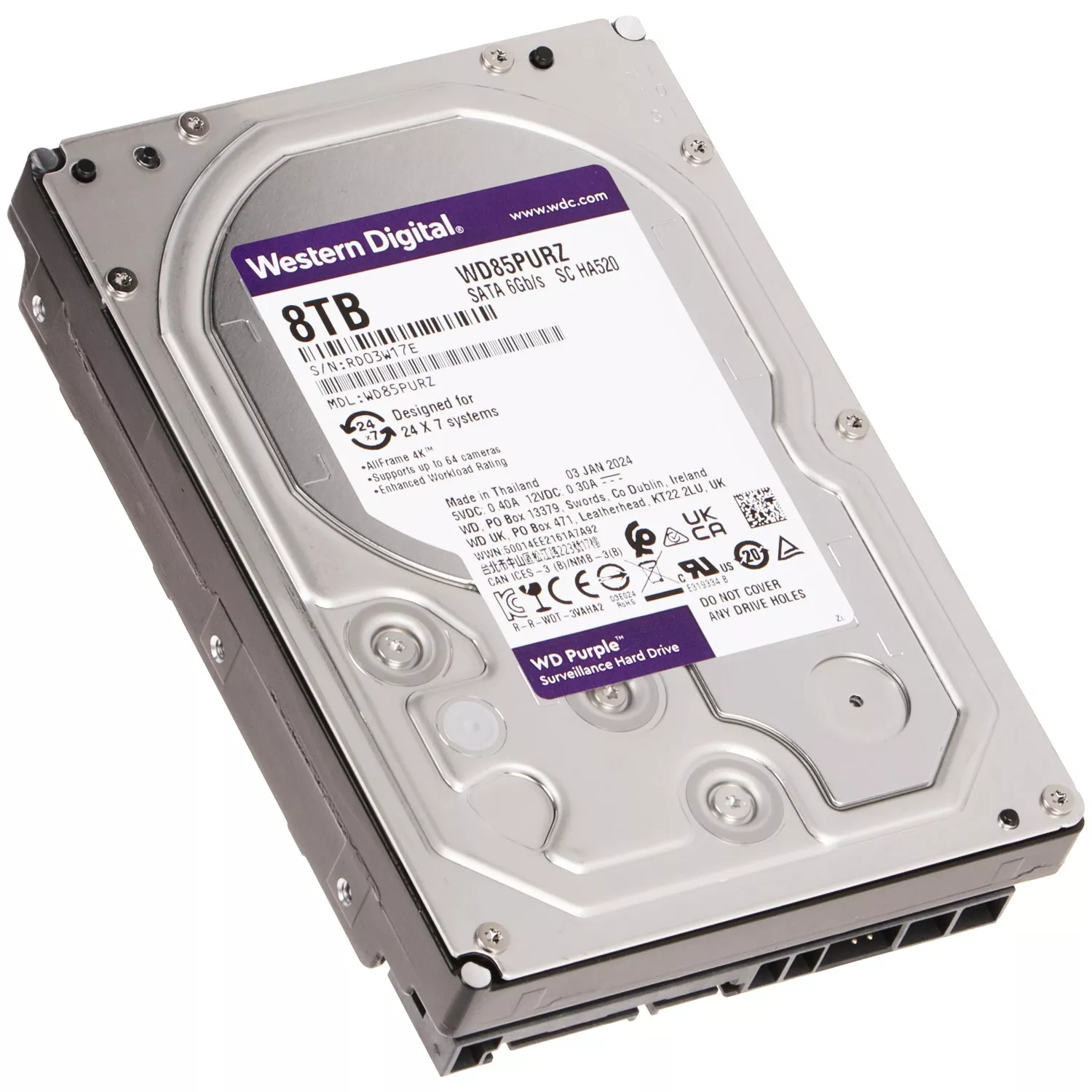 Жорсткий диск 8TB Western Digital для відеоспостереження