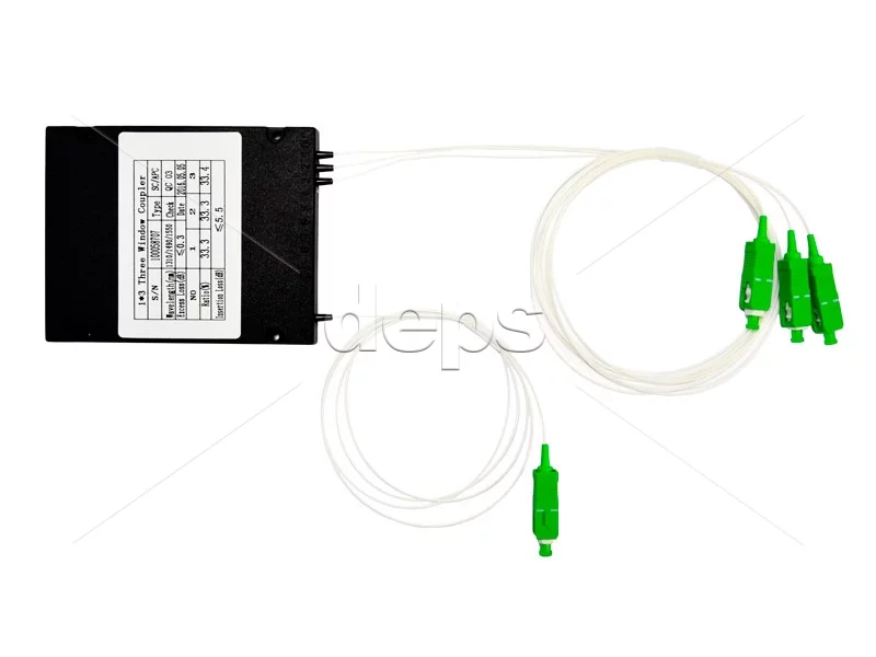 Зварні оптичні дільники FBT 1×3 APC (ABS-box) Coupler SC-1x3-1310/1490/1550-split-2-SC/APC