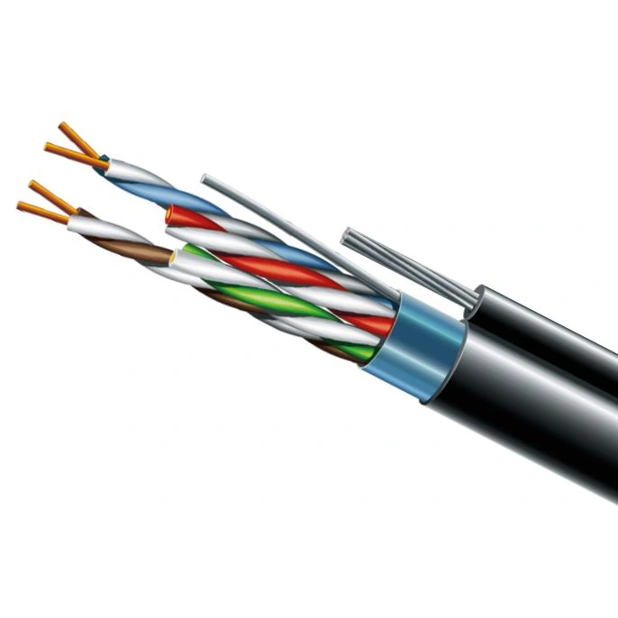 ЗЗКМ Cat. 5e F/UTP PE 4х2х24 AWG + S. M. трос (к)(72113) бухта 500м.