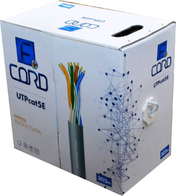 Кабель FCord UTP cat. 5e BC Indoor 4x2x0,48, бухта 305 м