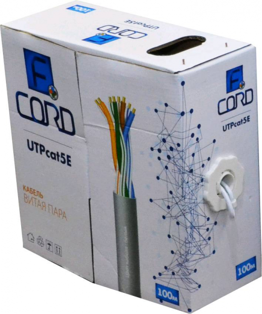 Кабель FCord UTP cat. 5e BC Indoor 4x2x0,48, бухта 100 м