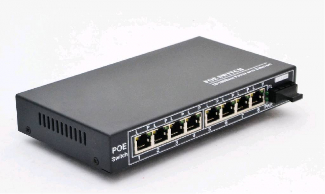 Медіаконвертер 6108FE-25 8POE + 1DUAL FIBER, 10 / 100M, IEEE 802.3AF